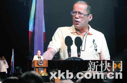 菲律賓外長訪華前夕,總統阿基諾三世稱希望對話解決南海問題,卻再次重申其強硬立場。圖為6月30日,阿基諾在首都馬尼拉出席會議。