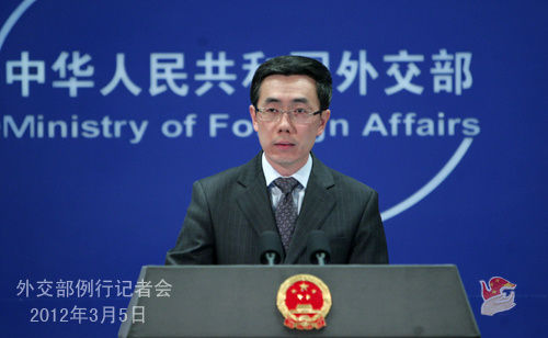 2012年3月5日,外交部發言人劉為民主持例行記者會。(圖片來源:外交部網站) 2012年3月5日,外交部發言人劉為民主持例行記者會。(圖片來源:外交部網站)