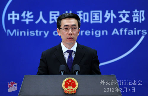 2012年3月7日,外交部發(fā)言人劉為民主持例行記者會(huì)。 2012年3月7日,外交部發(fā)言人劉為民主持例行記者會(huì)。