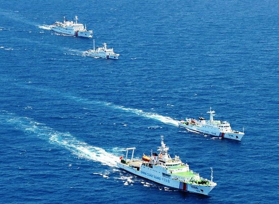 中國7艘海警船巡航釣魚島領海 與日7艦對峙