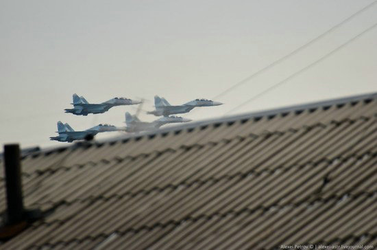 資料圖:俄軍戰機飛過。