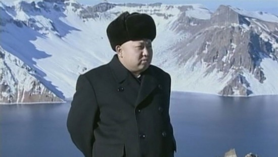 資料圖:金正恩登上長白山天池。