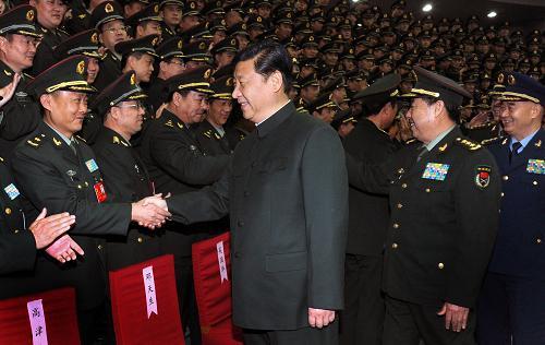 2012年12月5日,習近平在北京會見第二炮兵第八次黨代表大會代表